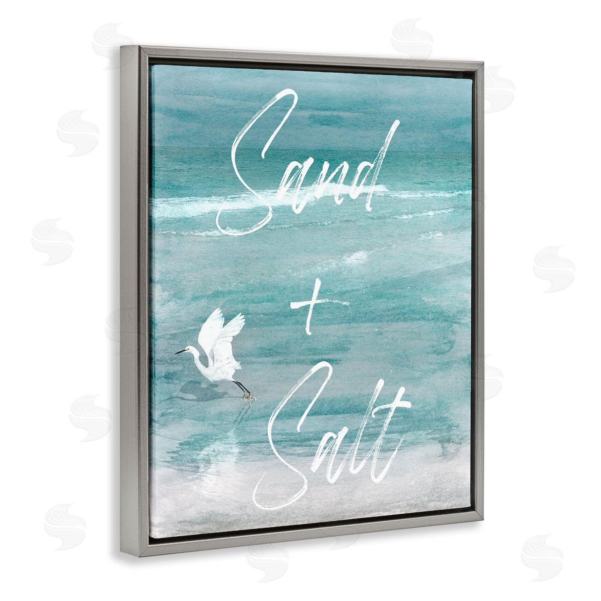 Christine Zalewski Sand & Salt Beach Phrase Gray Floater Frame Canvas Artside_