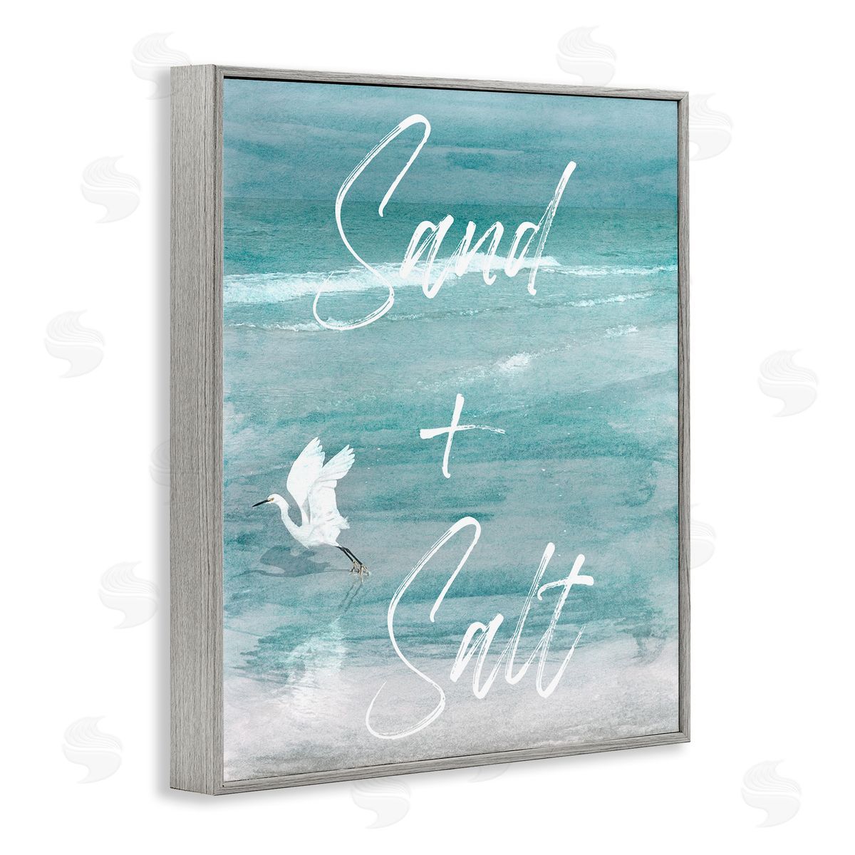 Christine Zalewski Sand & Salt Beach Phrase Gray Framed Giclee Wall Artside_