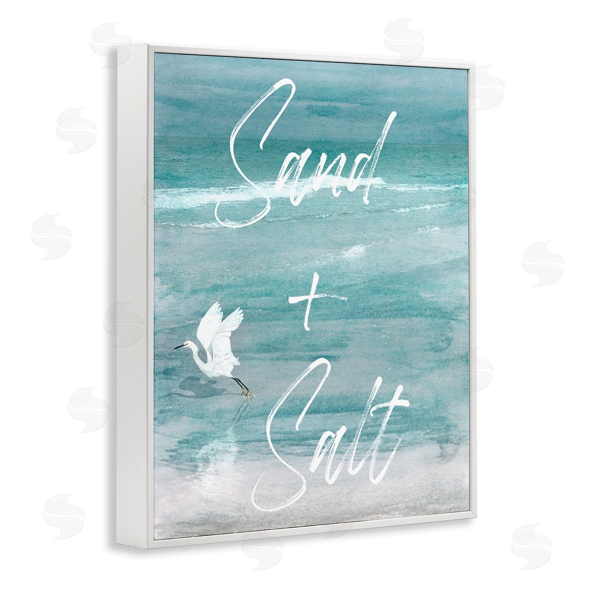 Christine Zalewski Sand & Salt Beach Phrase White Framed Giclee Wall Artside_