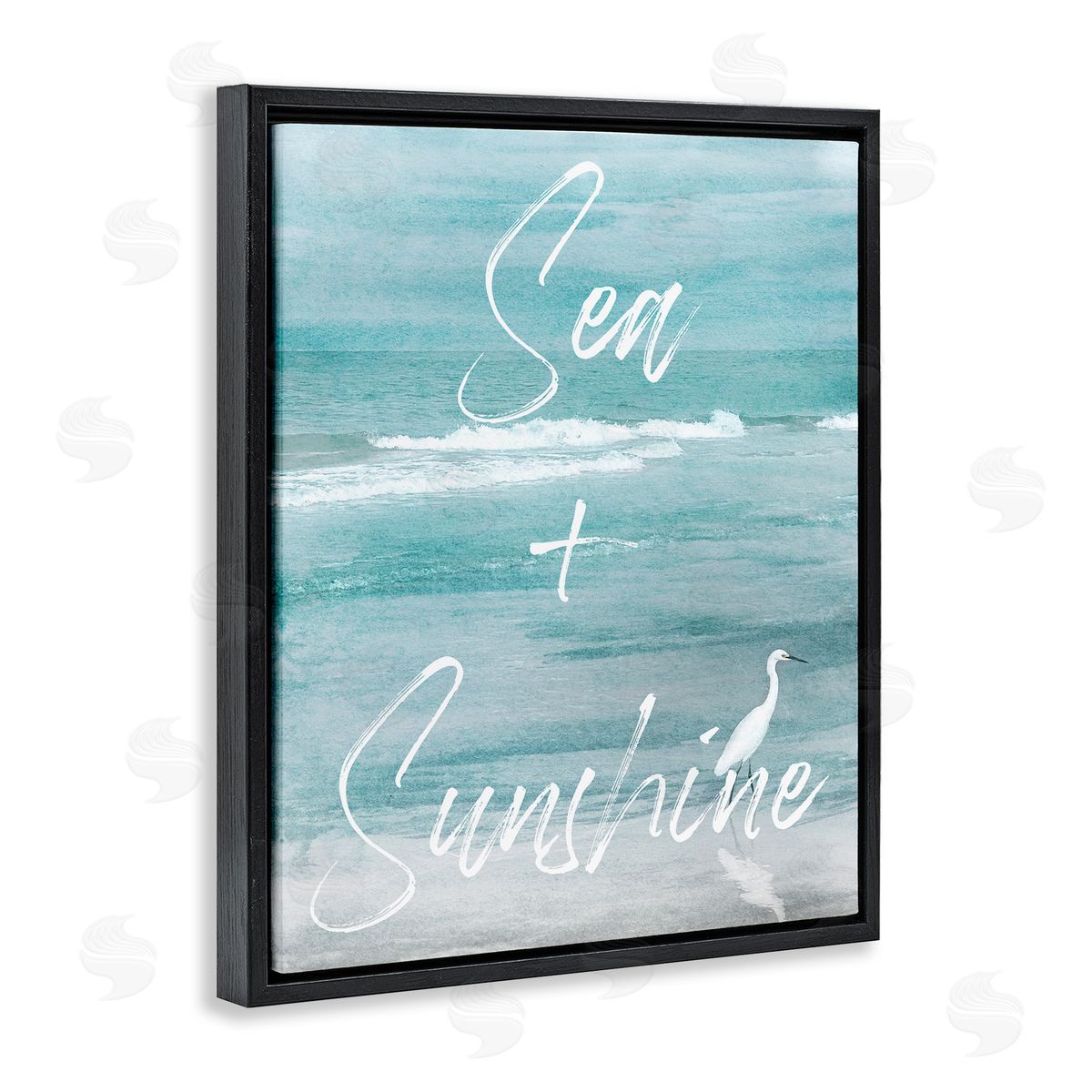 Christine Zalewski Sea & Sunshine Phrase Black Floater Frame Canvas Artside_