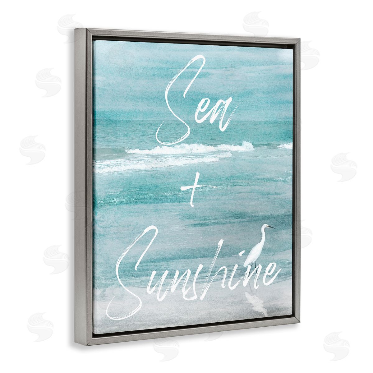 Christine Zalewski Sea & Sunshine Phrase Gray Floater Frame Canvas Artside_