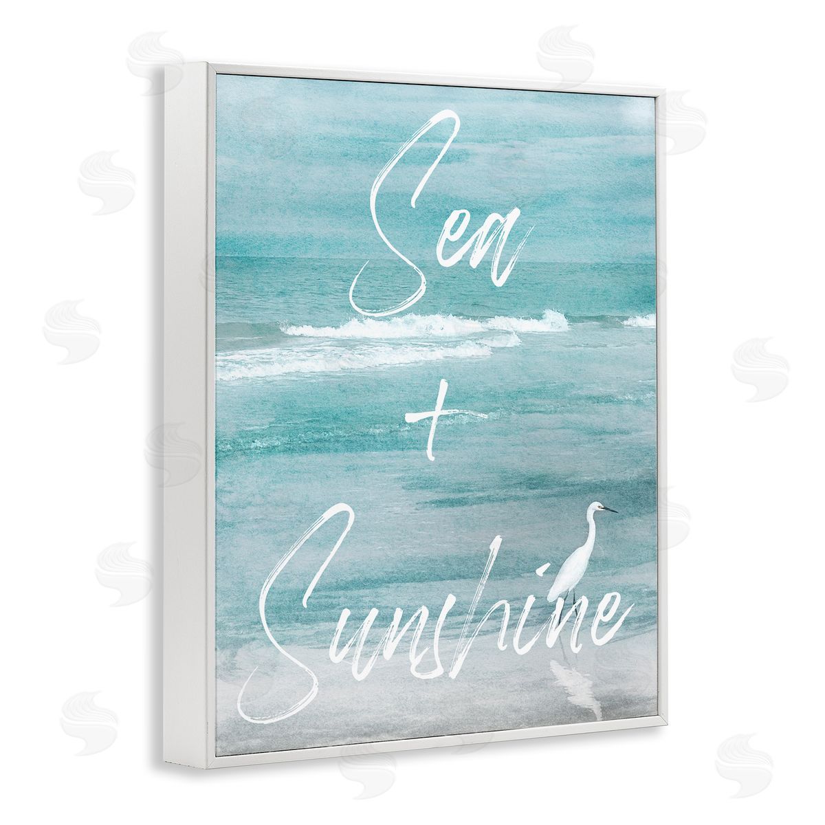 Christine Zalewski Sea & Sunshine Phrase White Framed Giclee Wall Artside_