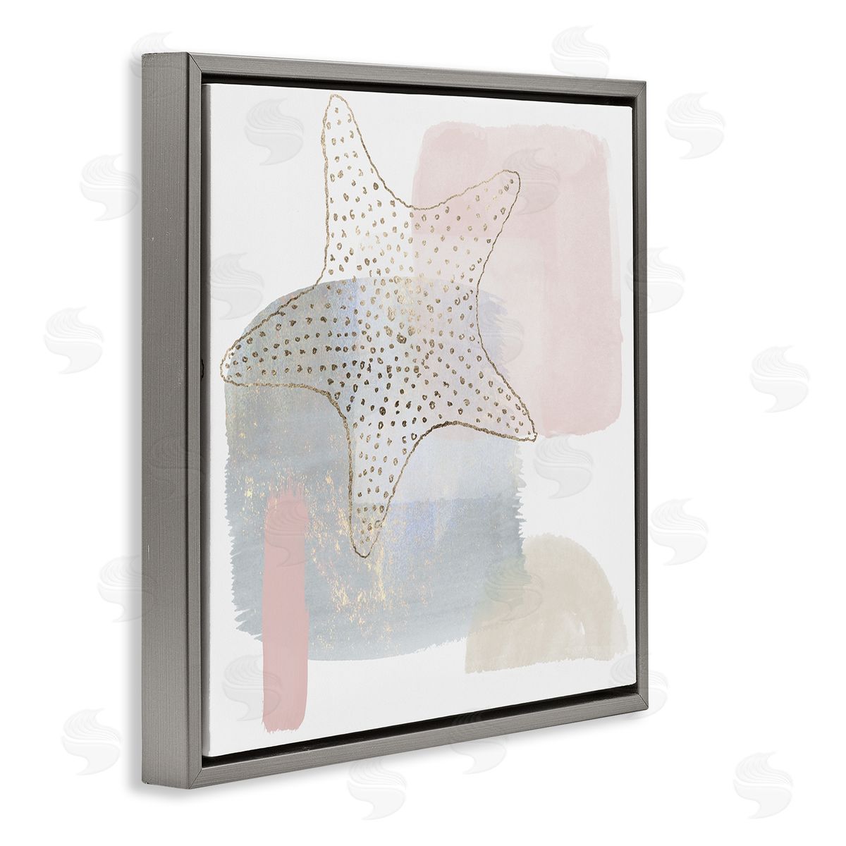 Christine Zalewski Contemporary Glam Starfish Gray Floater Frame Canvas Artside_