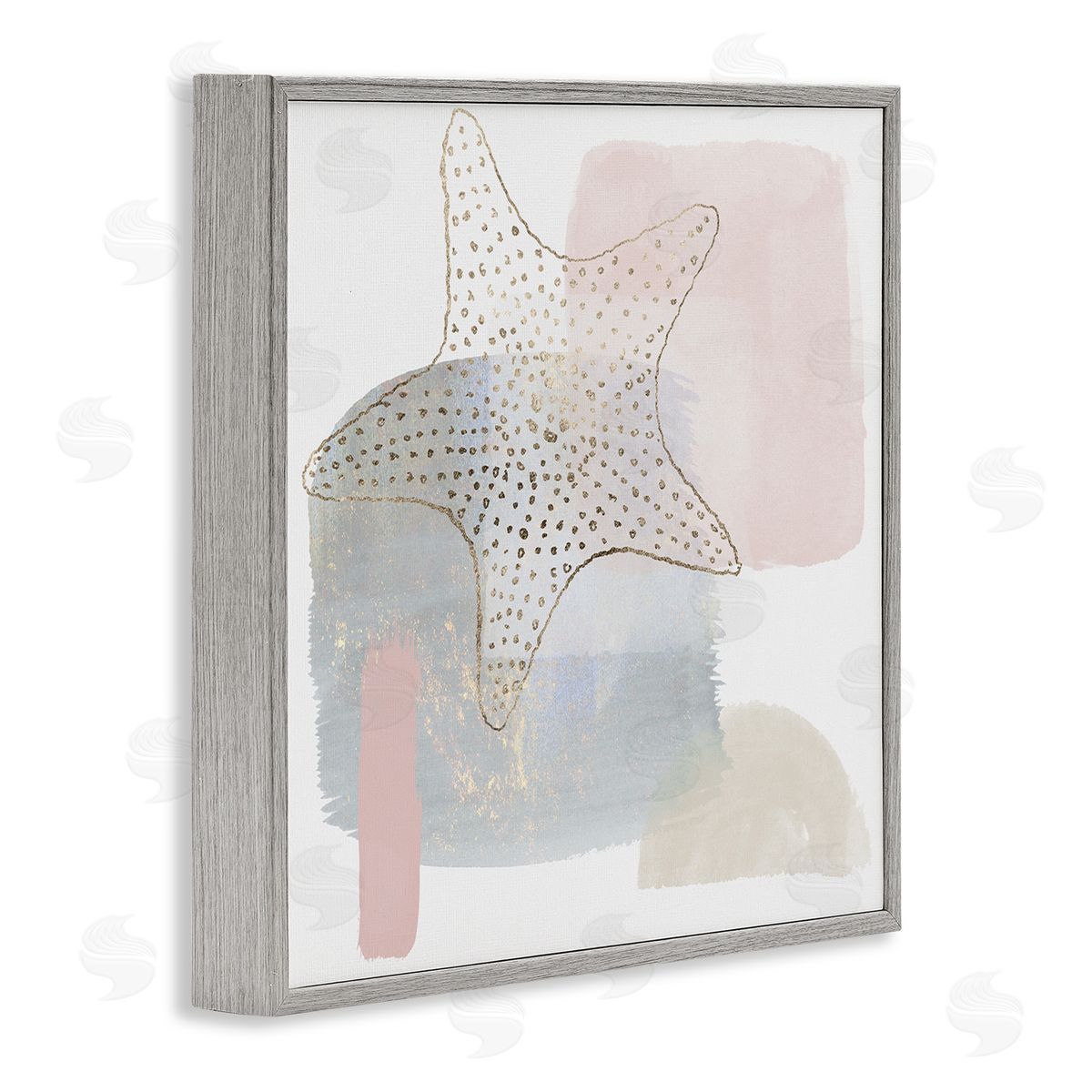 Christine Zalewski Contemporary Glam Starfish Gray Framed Giclee Wall Artside_