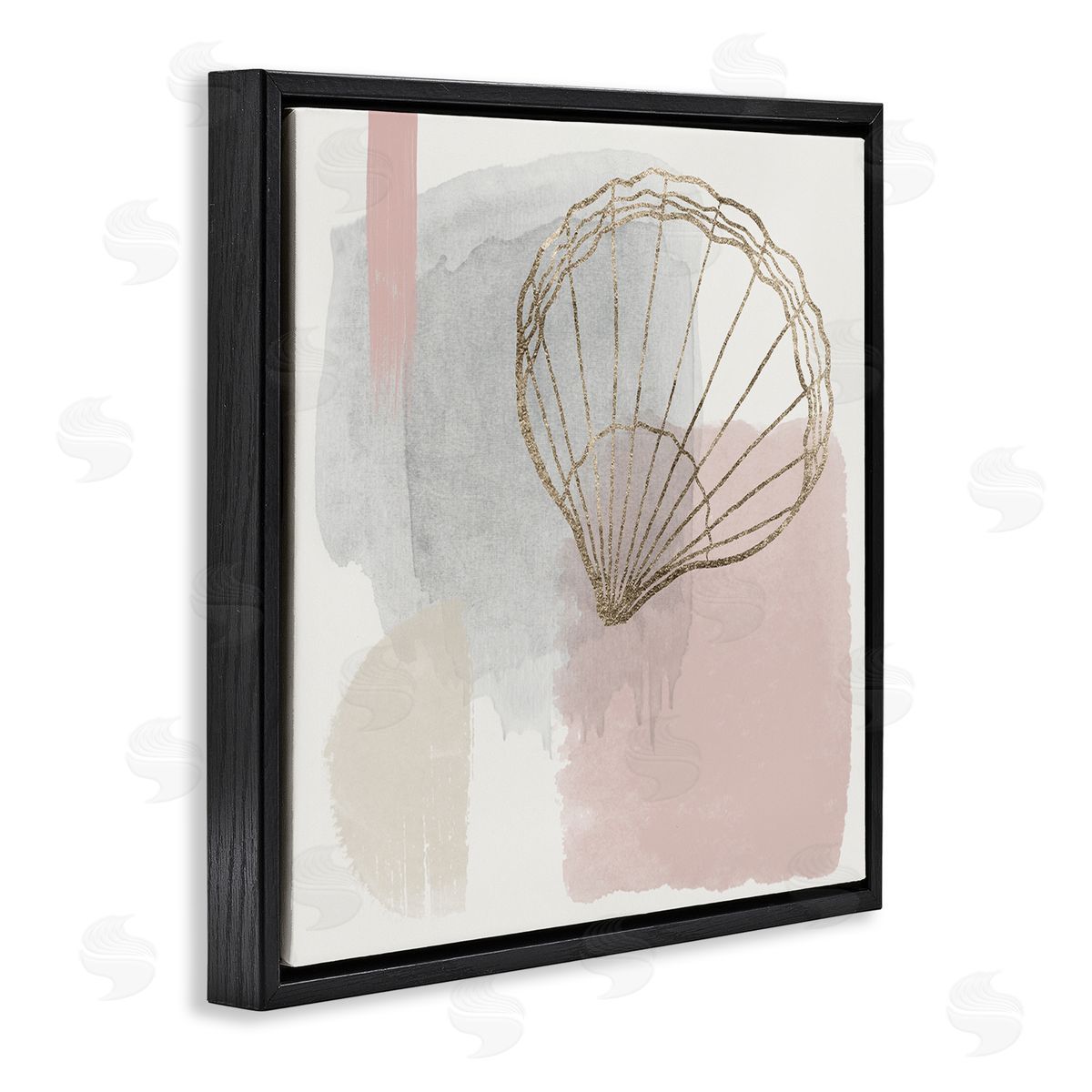 Christine Zalewski Glam Modern Seashell Black Floater Frame Canvas Artside_