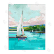 David Owens Illustration | Sailboat in Coastal Marina
