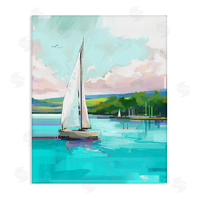 David Owens Illustration | Sailboat in Coastal Marina