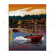 David Owens Illustration | Boats at Sunset Pier
