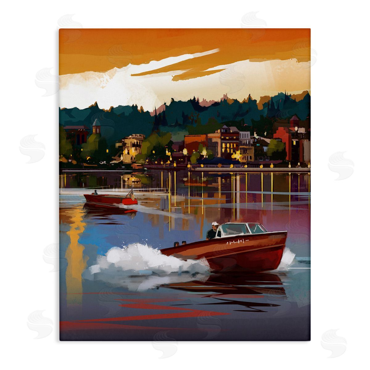 David Owens Illustration | Boats at Sunset Pier