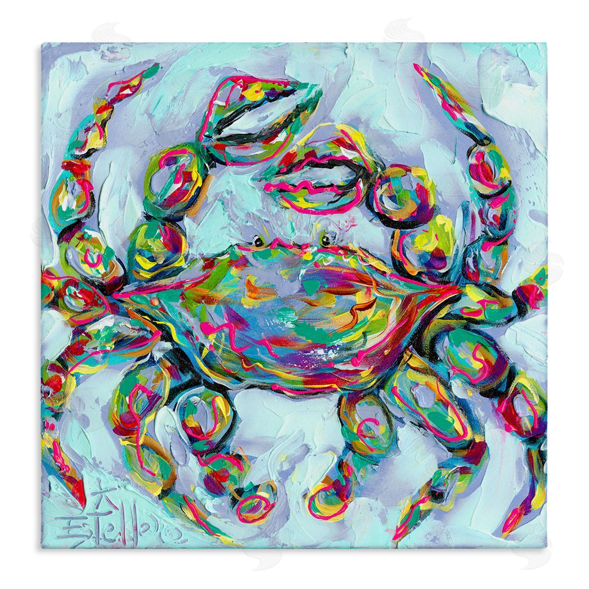 Estelle Grengs Modern Crab Portrait Canvas Wall Art
