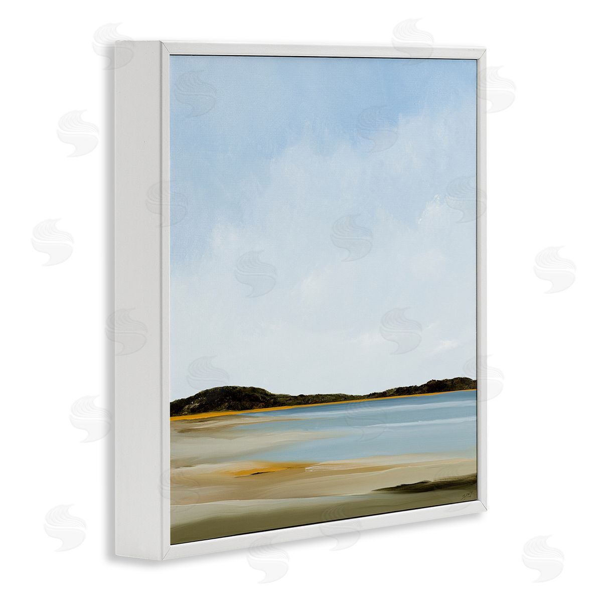 Rick Fleury Simple Beach Landscape White Framed Giclee Wall Artside_