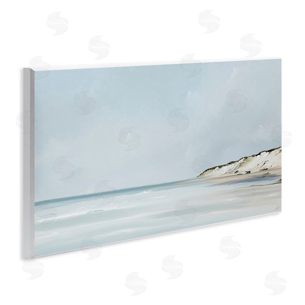 Rick Fleury Soft Blue Beach Landscape Wall Plaque Artside_