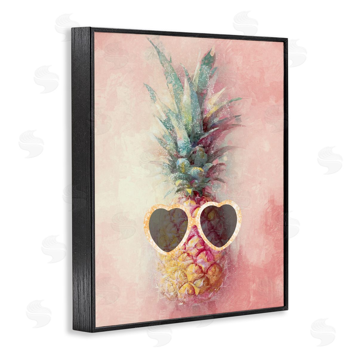 Ziwei Li Glam Pineapple & Sunglasses Black Framed Giclee Wall Artside_