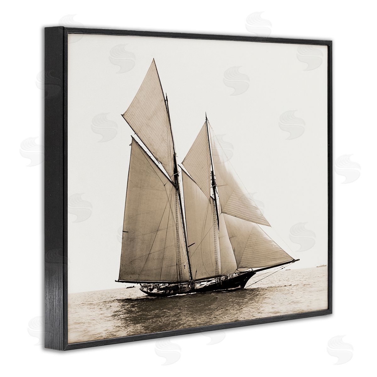 Graffitee Studios Vintage Sailboat Photography Black Framed Giclee Wall Artside_