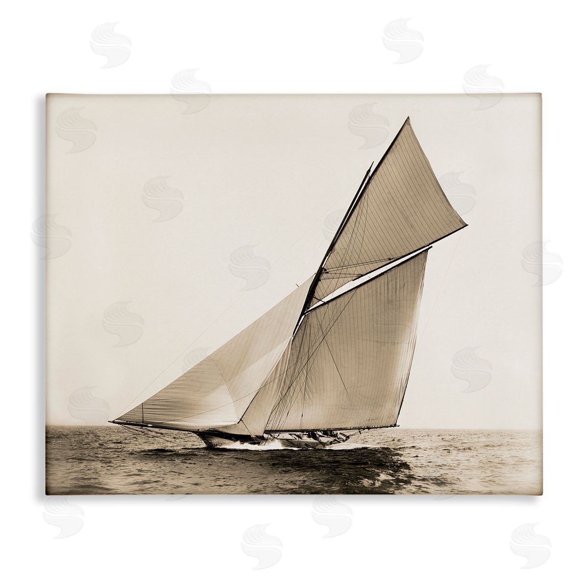 Graffitee Studios Vintage Ship on Ocean Canvas Wall Art