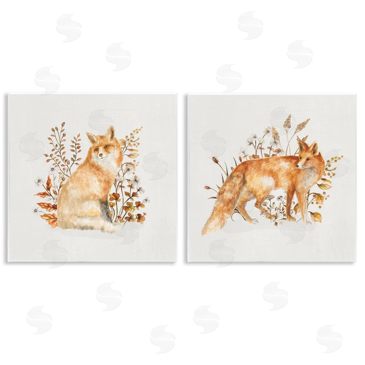 Fluffy Red Fox Autumn Leaves Wood Plaque Wall Art, Home Decor by Janice Gaynor