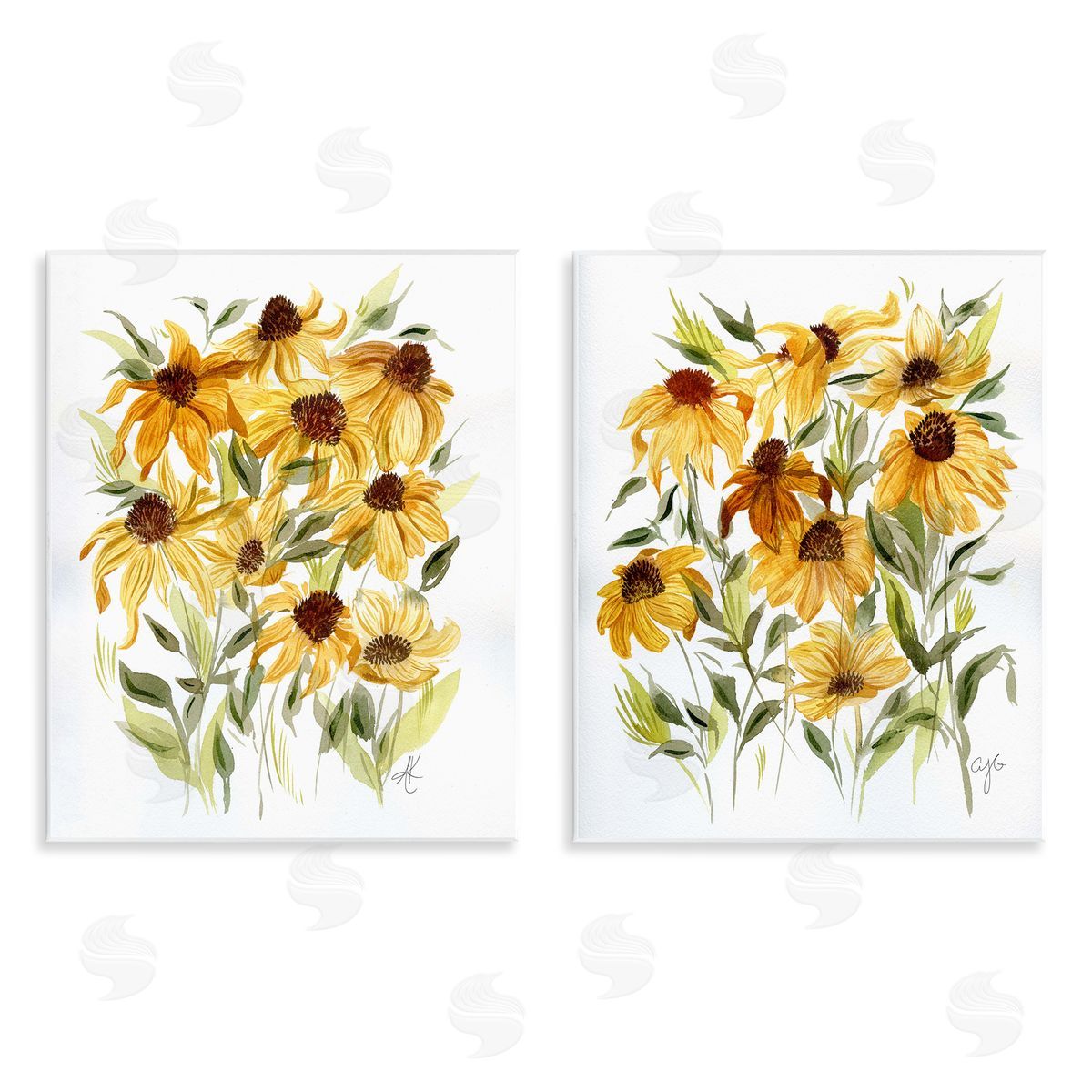 Yellow Rudbeckia Flowers Wood Plaque Wall Art, Home Decor by Alexandria Gilbert Kincaid
