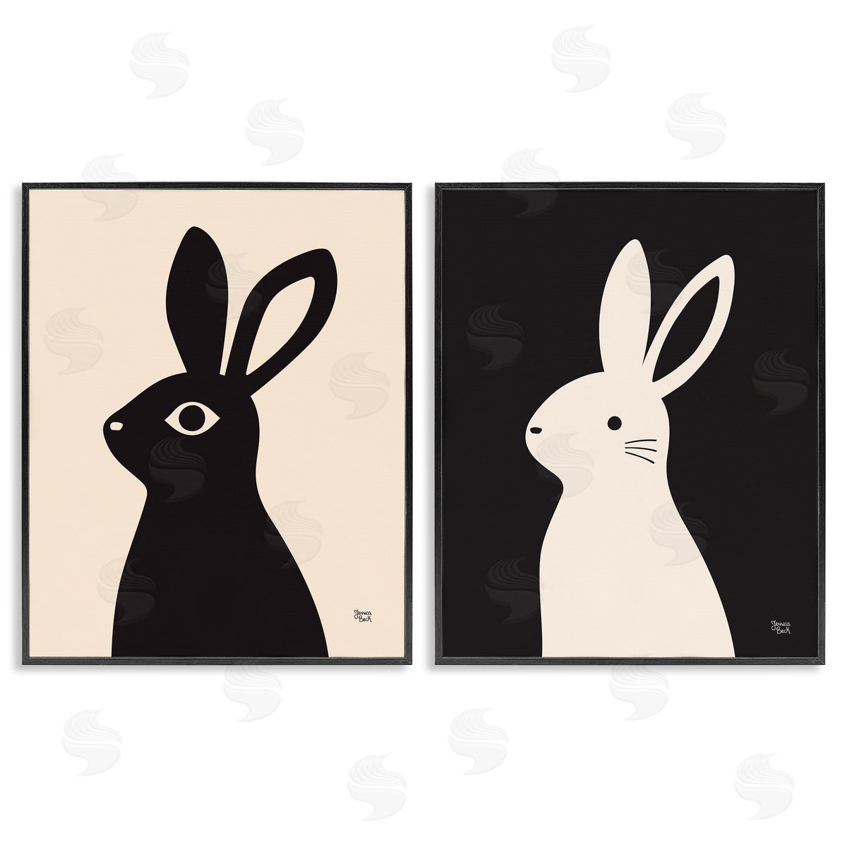 Jessica Beck | Cream & Black Rabbits