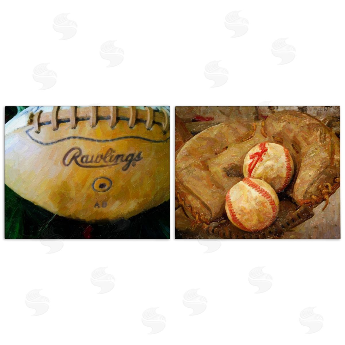 Sports Balls & Mitt Canvas Wall Art, Home Decor by Graffi*tee Studios