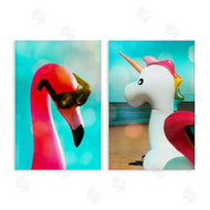 Graffi*tee Studios | Unicorn & Flamingo Basking