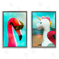 Graffi*tee Studios | Unicorn & Flamingo Basking
