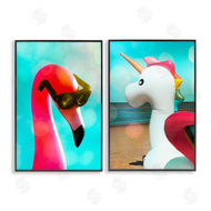 Graffi*tee Studios | Unicorn & Flamingo Basking