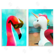 Graffi*tee Studios | Unicorn & Flamingo Basking
