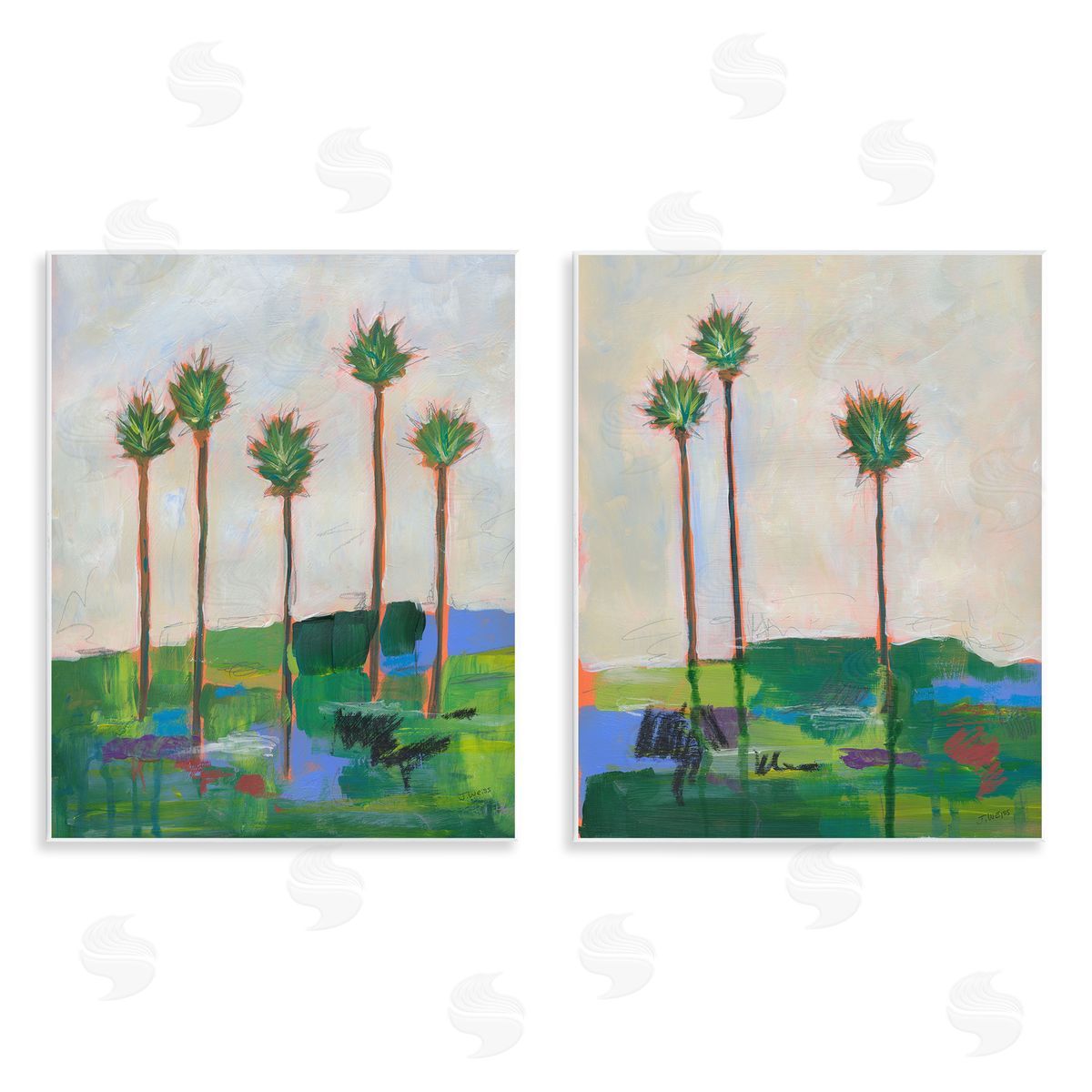 Brushed Palm Landscape Wood Plaque Wall Art, Home Decor by Jan Weiss