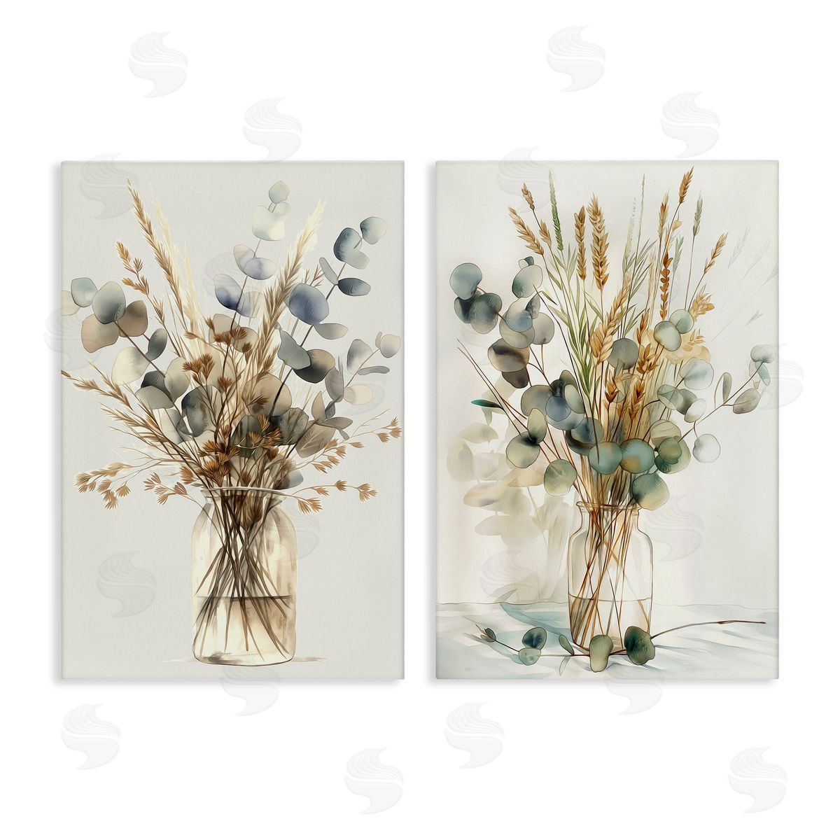 Eucalyptus Jar Bouquets Canvas Wall Art, Home Decor by Steve Hunziker