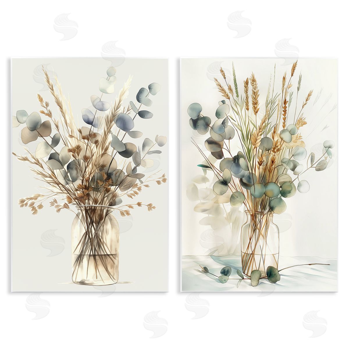 Eucalyptus Jar Bouquets Wood Plaque Wall Art, Home Decor by Steve Hunziker