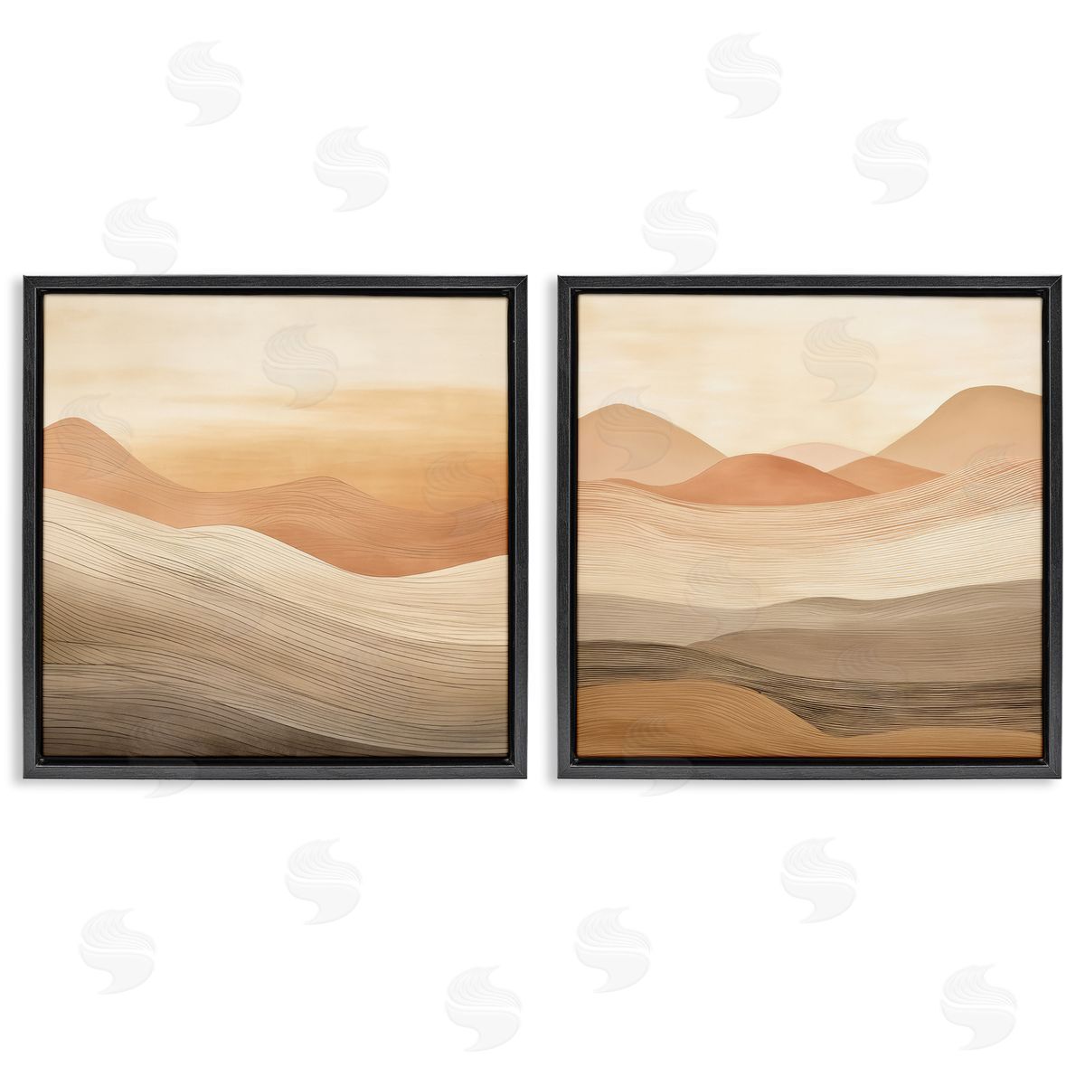 Sweeping Desert Dunes Black Floating Frame Canvas Wall Art, Home Decor by Irena Orlov