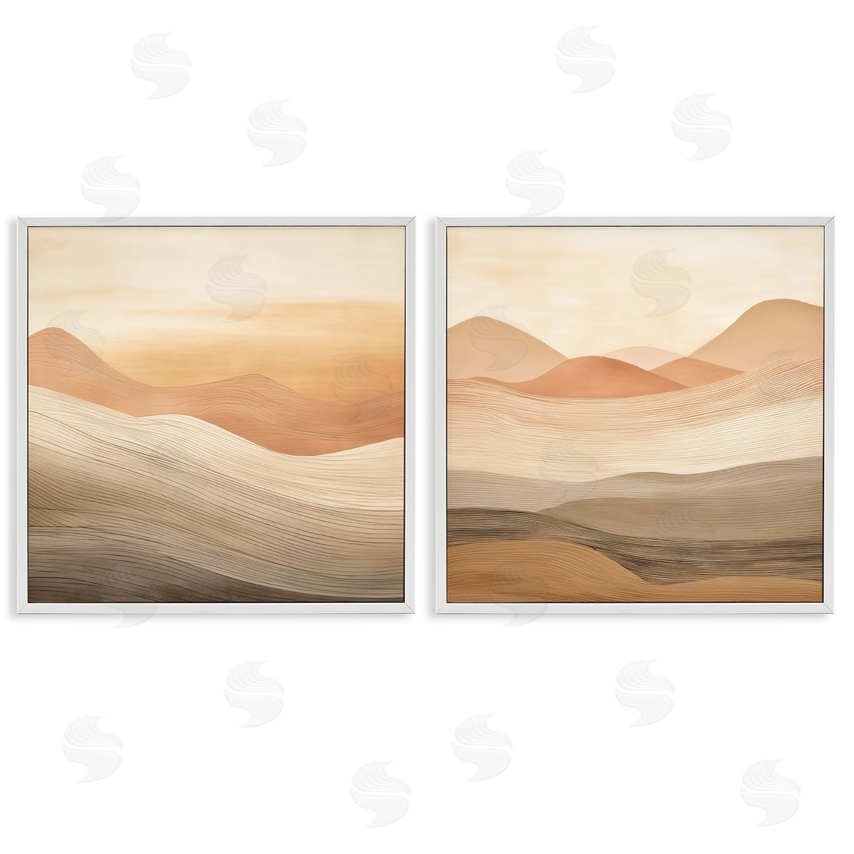 Sweeping Desert Dunes White Frame Print Wall Art, Home Decor by Irena Orlov