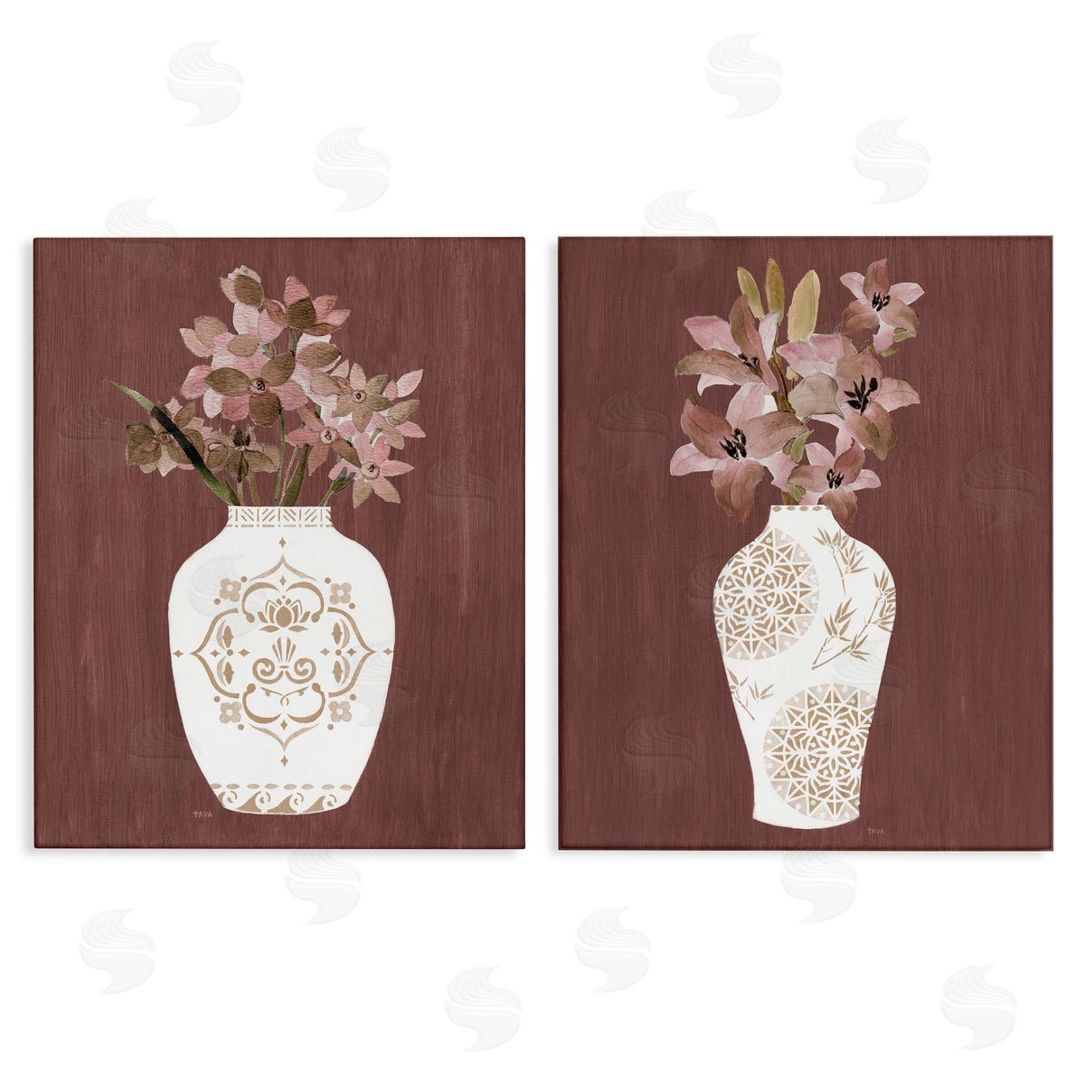 Rustic Boho Bouquets Canvas Wall Art, Home Decor by Janet Tava