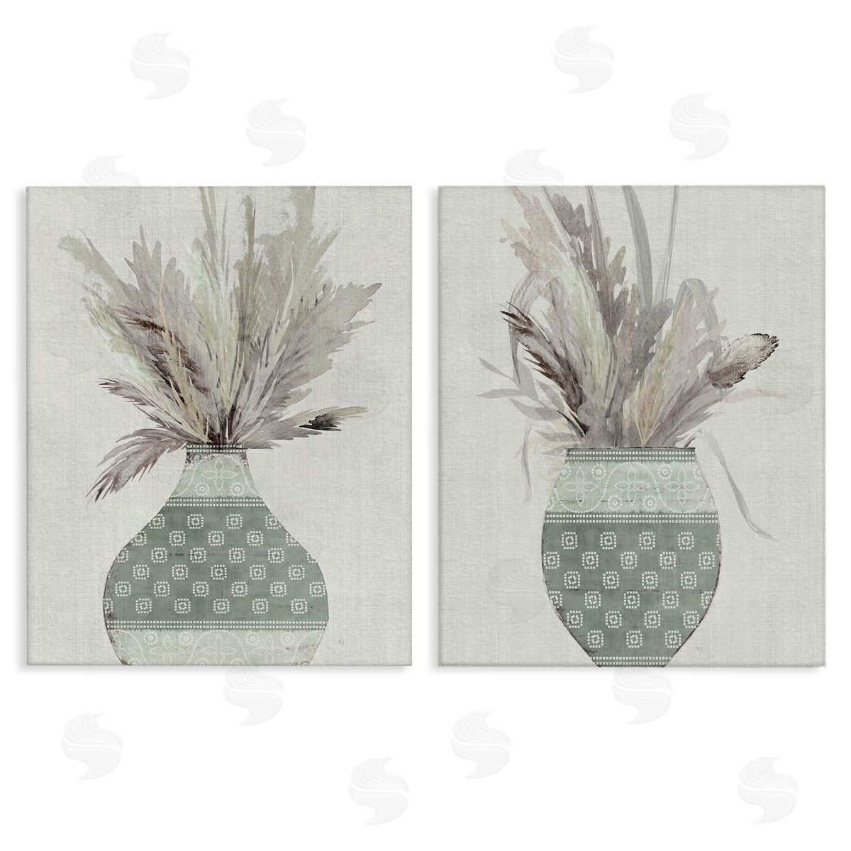 Boho Rustic Plant Vases Canvas Wall Art, Home Decor by Susan Jill
