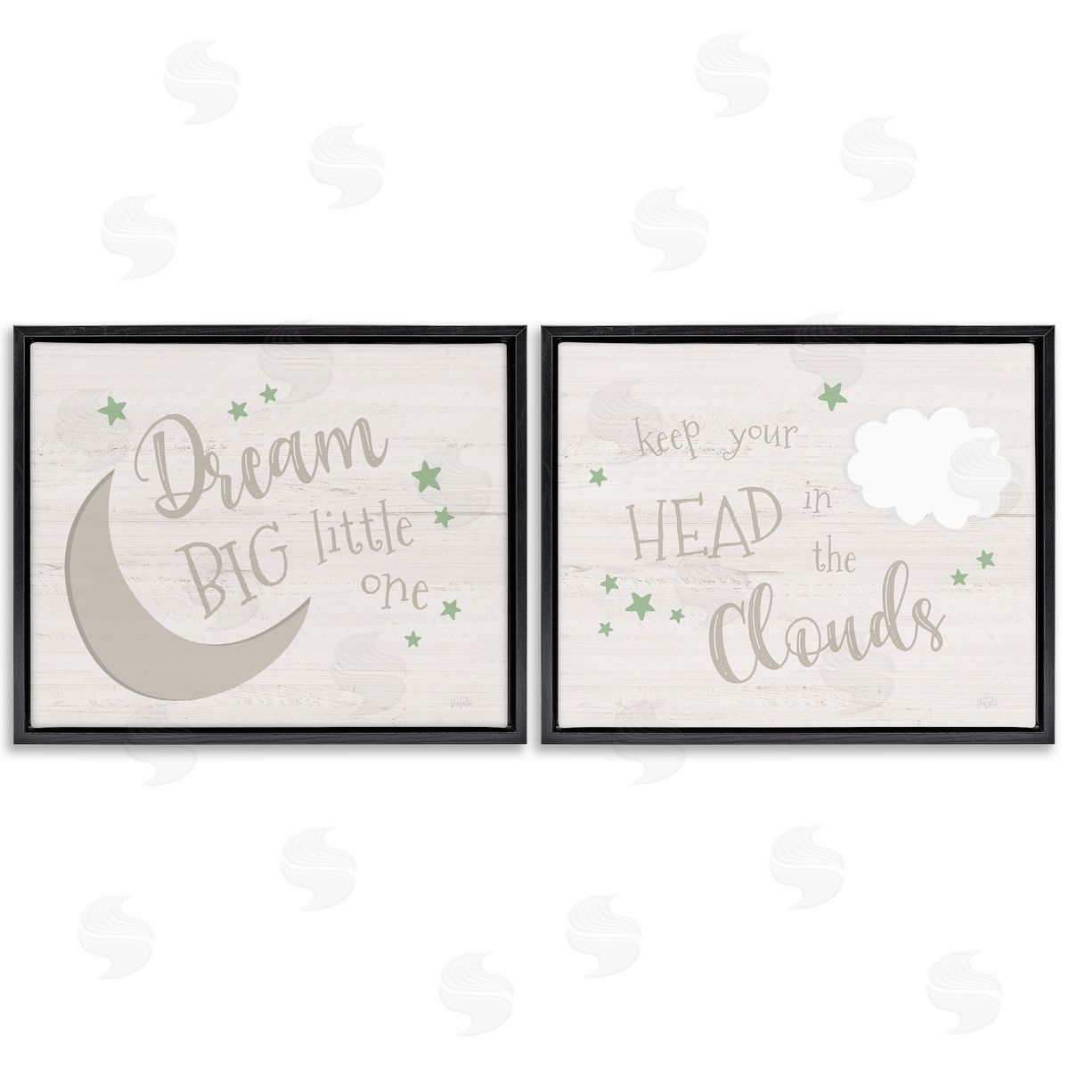 Nursery Dreams Quotes Black Floating Frame Canvas Wall Art, Home Decor by Natalie Carpentieri