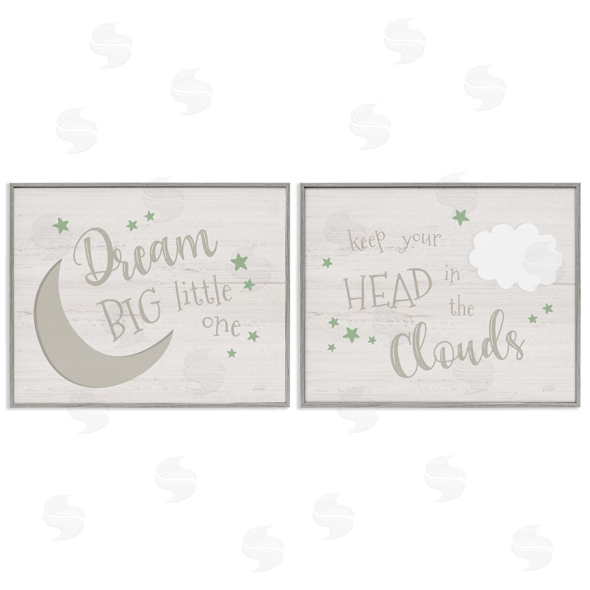 Nursery Dreams Quotes Grey Frame Print Wall Art, Home Decor by Natalie Carpentieri