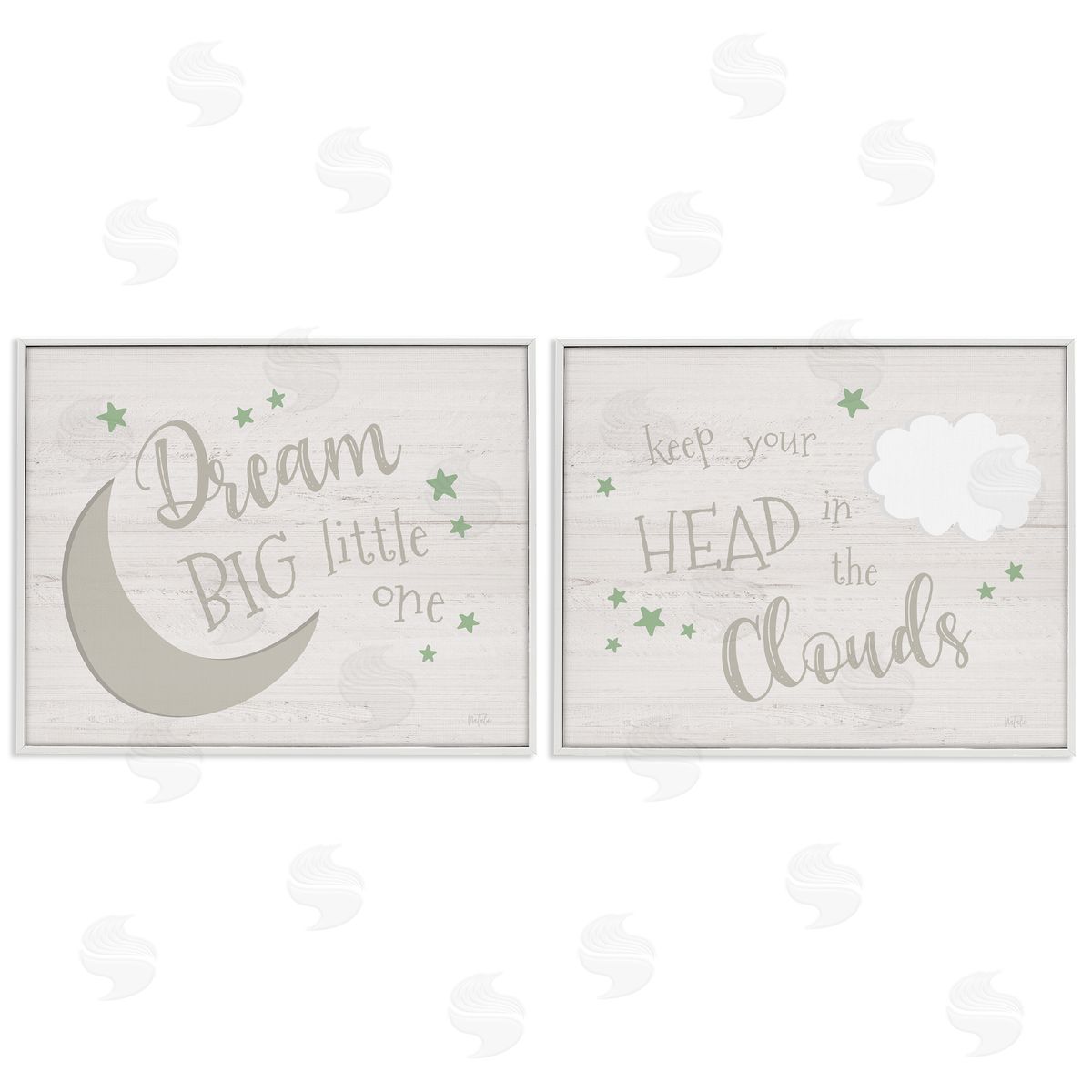 Nursery Dreams Quotes White Frame Print Wall Art, Home Decor by Natalie Carpentieri