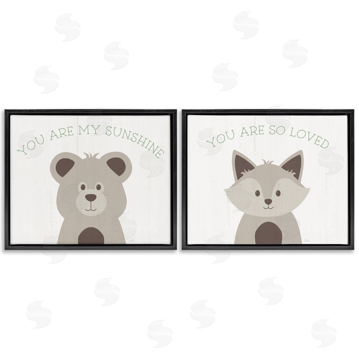 Uplifting Kid's Animal Quotes Black Floating Frame Canvas Wall Art, Home Decor by Natalie Carpentieri