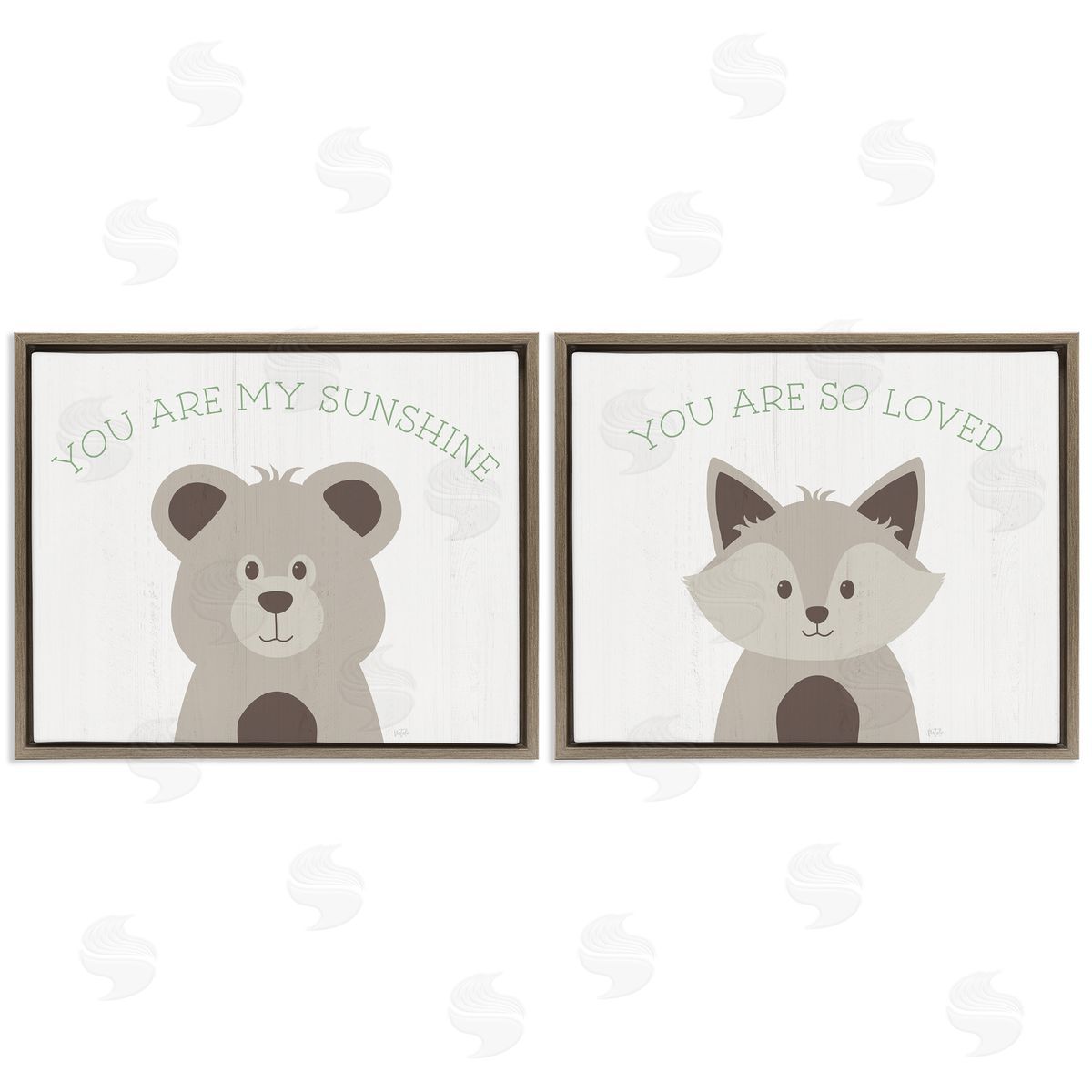 Uplifting Kid's Animal Quotes Brown Floating Frame Canvas Wall Art, Home Decor by Natalie Carpentieri