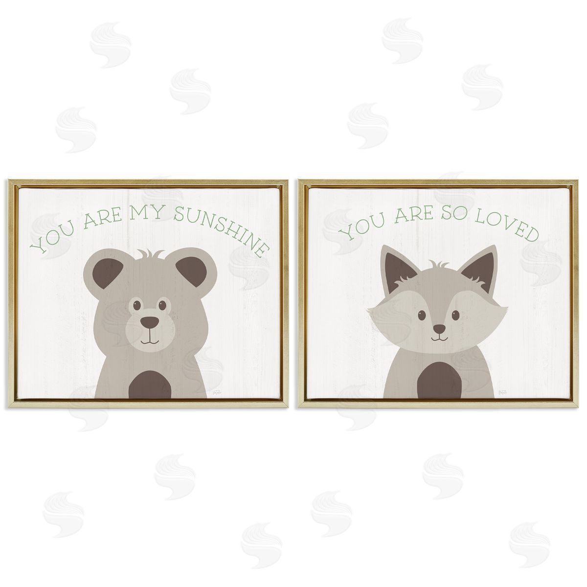 Uplifting Kid's Animal Quotes Gold Floating Frame Canvas Wall Art, Home Decor by Natalie Carpentieri