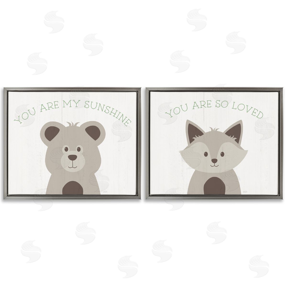 Uplifting Kid's Animal Quotes Grey Floating Frame Canvas Wall Art, Home Decor by Natalie Carpentieri