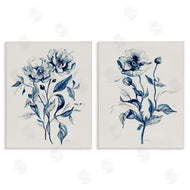 Carol Robinson | Blue Sketched Flowers