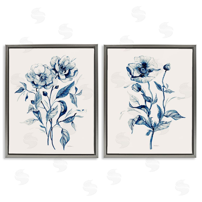 Carol Robinson | Blue Sketched Flowers