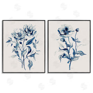 Carol Robinson | Blue Sketched Flowers