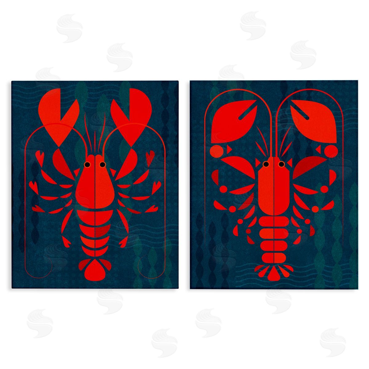 Bold Red Lobsters Canvas Wall Art, Home Decor by Victoria Barnes