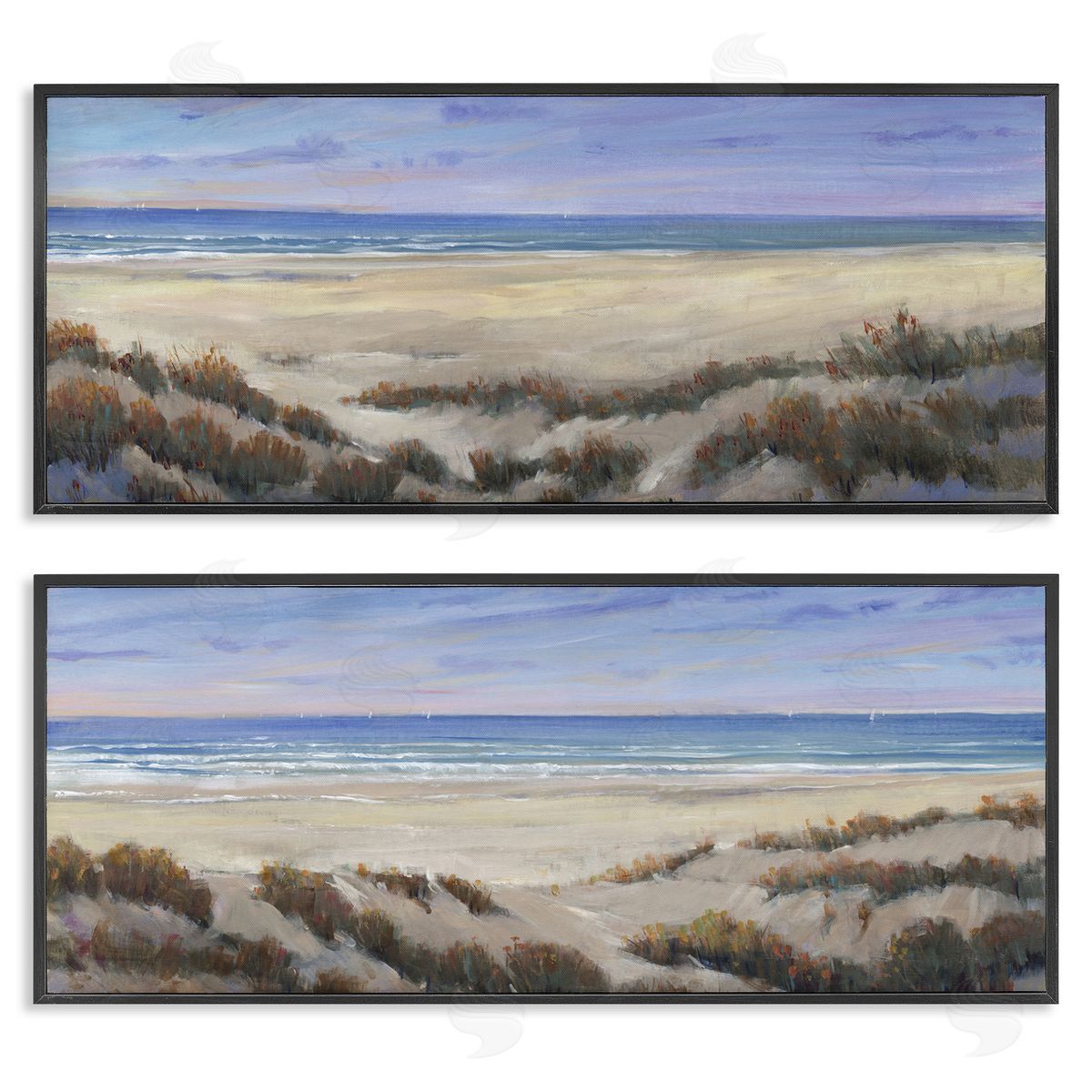 Coastal Beach Terrain Black Frame Print Wall Art, Home Decor by Tim OToole
