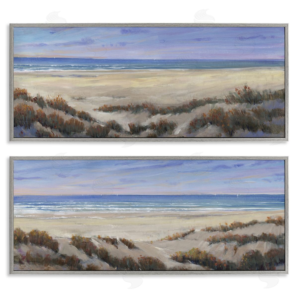 Coastal Beach Terrain Grey Frame Print Wall Art, Home Decor by Tim OToole