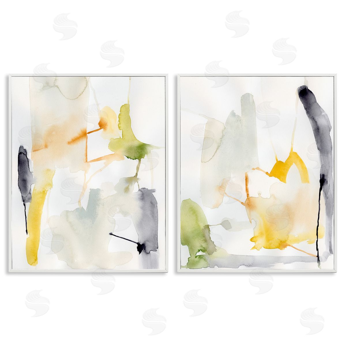 Watercolor Paint Drips White Frame Print Wall Art, Home Decor by Victoria Barnes