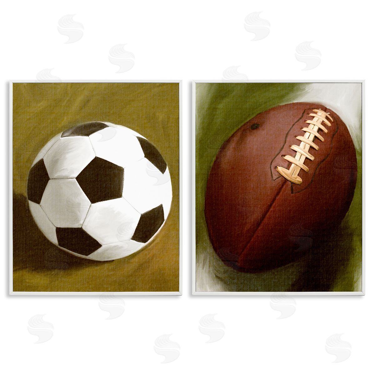Soccer & Football Traditional White Frame Print Wall Art, Home Decor by Regina Moore