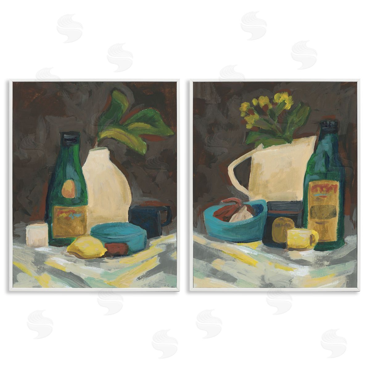Mixed Sundries Still Life White Frame Print Wall Art, Home Decor by June Erica Vess